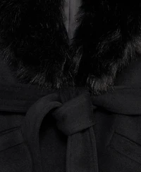 Michael Kors Women's Belted Faux-Fur Trimmed Wrap Coat