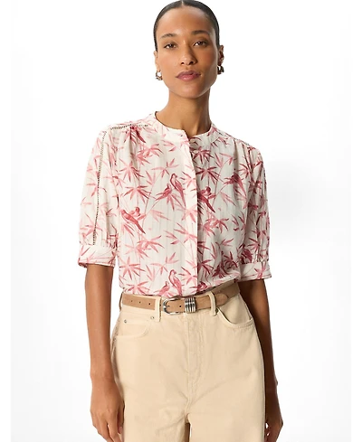 Whistles Women's Tropical Bird Textured Shirt