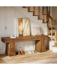 Slickblue 47" Solid Wood Farmhouse Entryway Shoe Bench