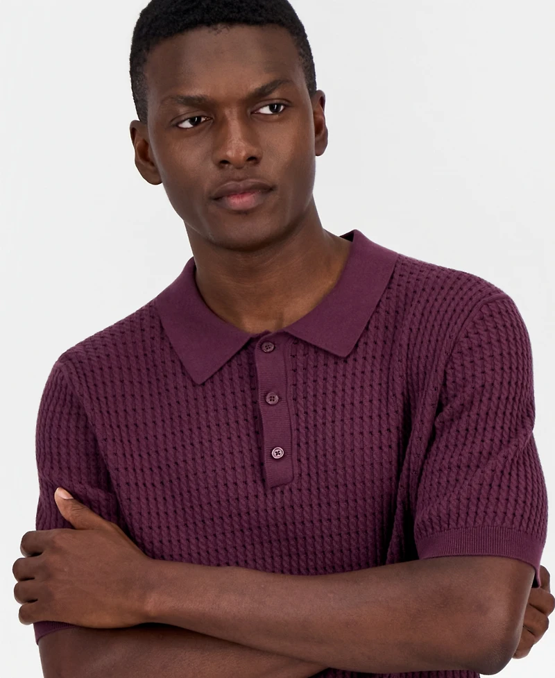 Alfani Men's Cotton Short-Sleeve Polo Sweater, Macy's Exclusive