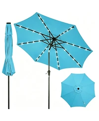 gaomon Outdoor 10FEET Table Market Patio Umbrella with 32 Solar Led Lights for Garden, Deck, Backyard and Pool