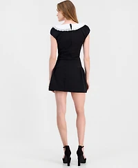 Lulus Juniors' Isabetta Collared Fit & Flare Sleeveless Dress