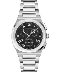 Ferragamo Men's Elliptical Silver Stainless Steel Bracelet Watch 38mm