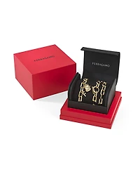 Ferragamo Men's Charm Necklace Ip Yellow Gold Stainless Steel Watch 16.6mm