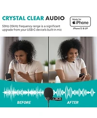 Movo Usb-c Wired Omnidirectional Lavalier Clip On Microphone for iPhone 15