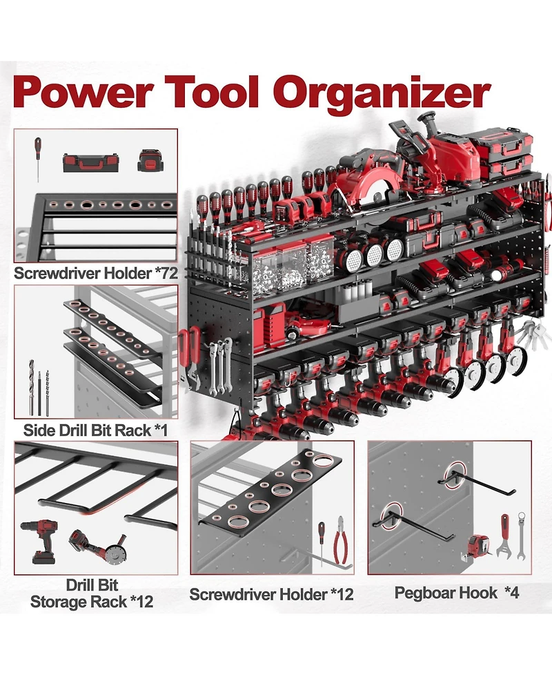 Xdovet Power Tool Organizer Wall Mount Rack Holder