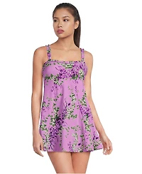 Lands' End Women's Tugless Pleated Ruffle Swim Dress