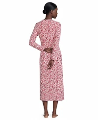 Lands' End Women's Tall Cotton Long Sleeve Midcalf Nightgown