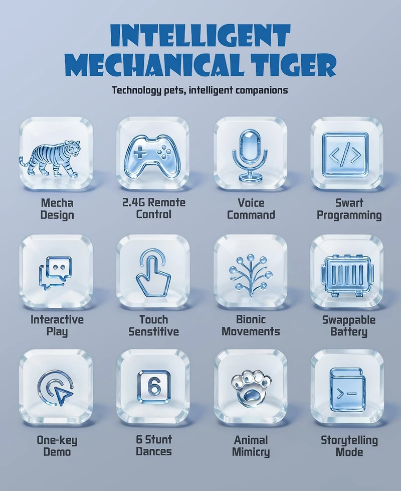Sugift Remote Control Robot Tiger Toy with Voice and Touch Control for Kids Boys Girls