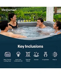 Lifesmart Spas 5 Person Plug and Play 28 Jet Led Outdoor Hot Tub, LS350DX