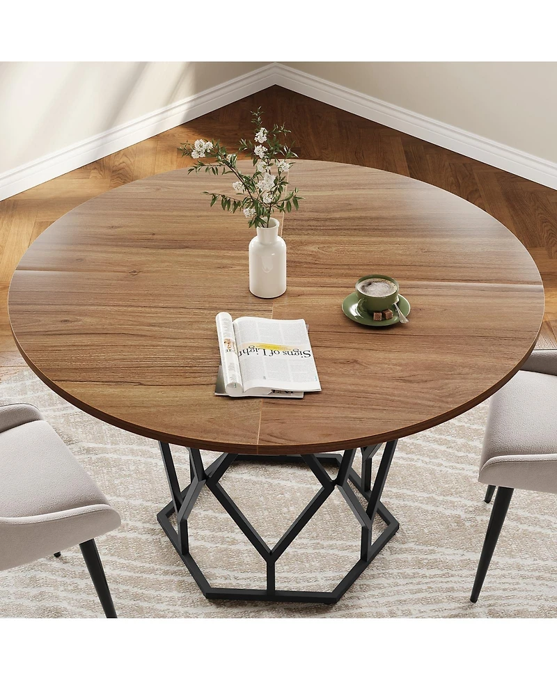 gaomon 47 Inch Round Dining Table, Farmhouse Kitchen Table for 4-6 People, & Room Tables
