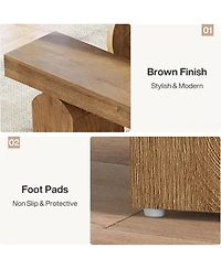 Tribesigns 59" Dining Bench for 2 to 3, Farmhouse Dining Table Bench with Arched Base, Extra Long Kitchen Seating for Living Room, Entryway