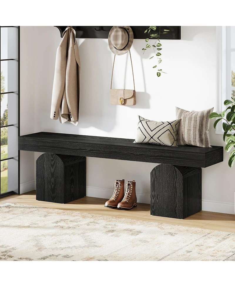 Slickblue 59" Entryway Bench with Arched Bases for Shoes