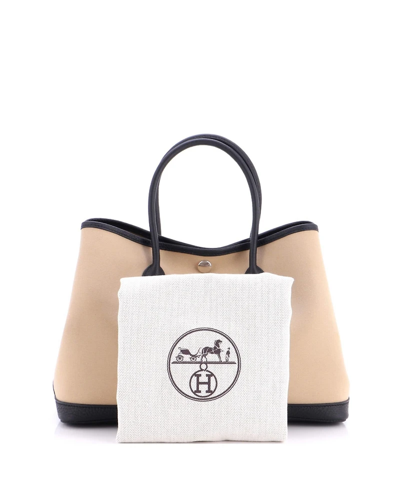 Pre-Owned HERMES 30 Garden Party Tote Toile and Leather