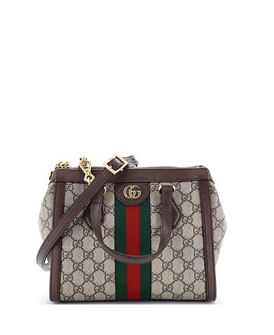 Pre-Owned Gucci Small Ophidia Top Handle Tote Gg Coated Canvas