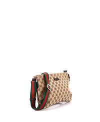 Pre-Owned Gucci Small Web Strap Messenger Bag Gg Canvas