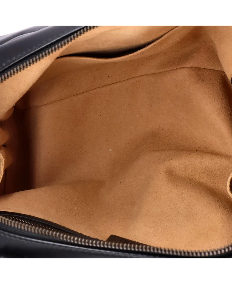 Pre-Owned Gucci Small Gg Marmont Zip Around Camera Bag Matelasse Leather