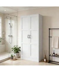 Clihome Modern Free-Standing Storage Cabinet, Kitchen Pantry with Adjustable Shelves