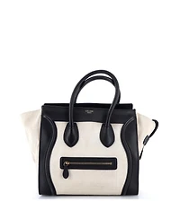 Pre-Owned Celine Micro Luggage Bag Canvas and Leather