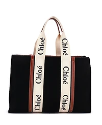 Pre-Owned Chloe Large Woody Tote Felt with Leather and Canvas
