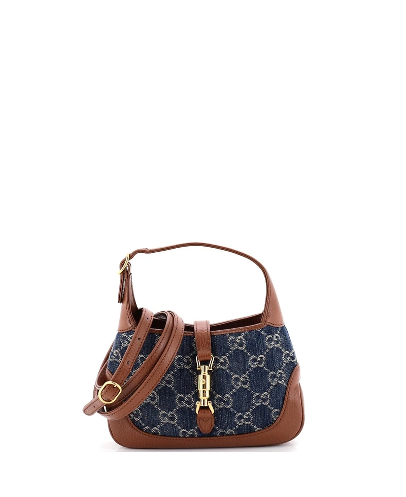 Pre-Owned Gucci Mini Jackie 1961 Hobo Gg Denim