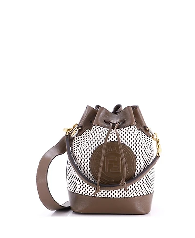 Pre-Owned Fendi Small Mon Tresor Bucket Bag Perforated Leather