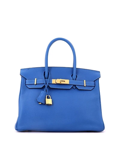 Pre-Owned HERMES Birkin 30 Handbag Clemence with Gold Hardware