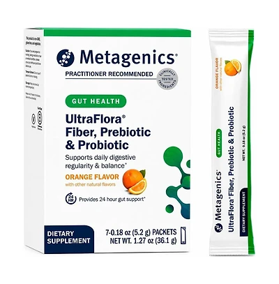 Metagenics UltraFlora Fiber, Prebiotic and Probiotic - Dietary Fiber Supplement Powder - Supports Bowel Regularity