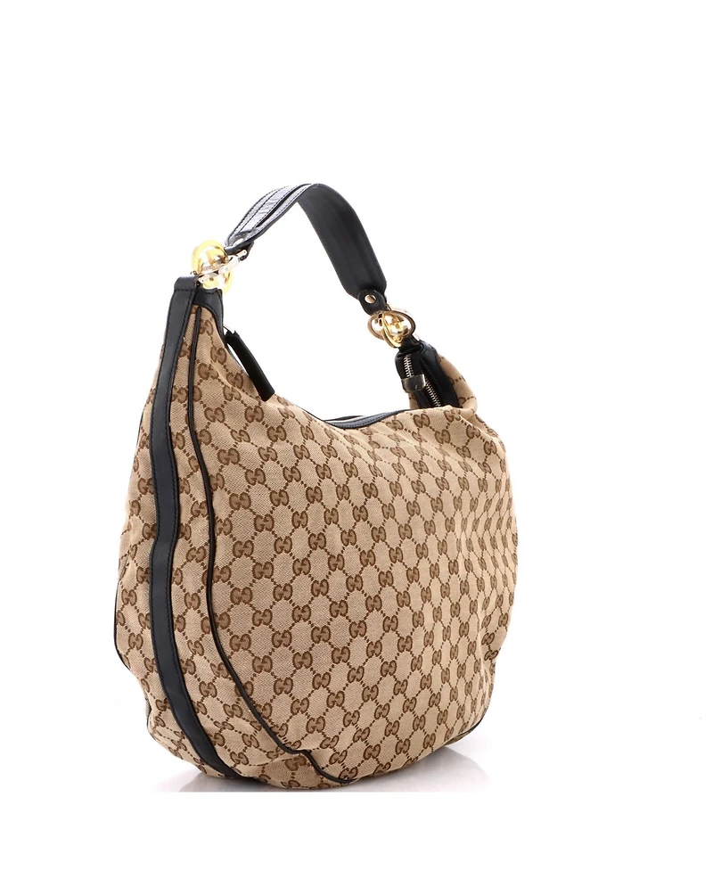Pre-Owned Gucci Large Twins Hobo Gg Canvas