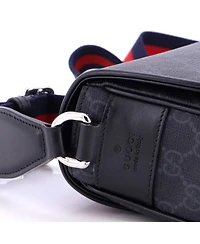 Pre-Owned Gucci Super Mini Web Flap Messenger Bag Gg Coated Canvas