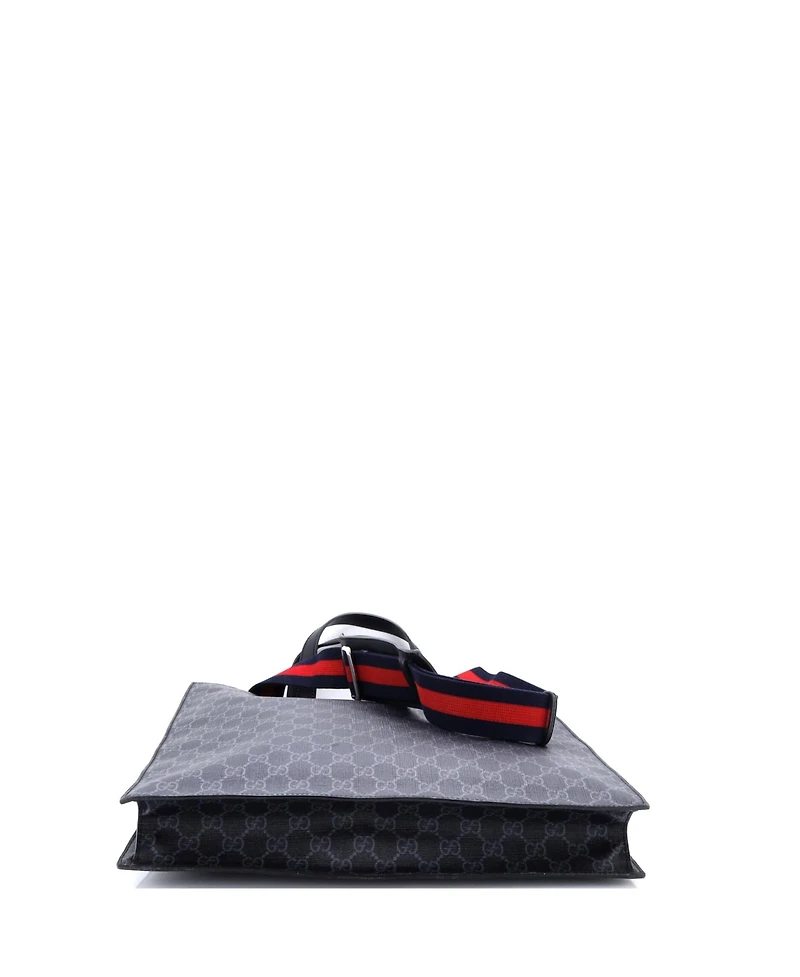 Pre-Owned Gucci Tall Convertible Soft Open Tote Gg Coated Canvas