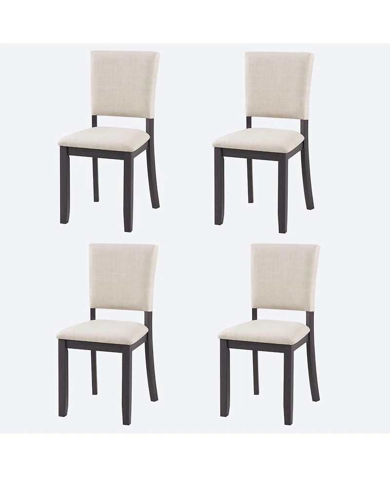 Streamdale Furniture Modern Minimalist Padded Dining Chairs Set of 4