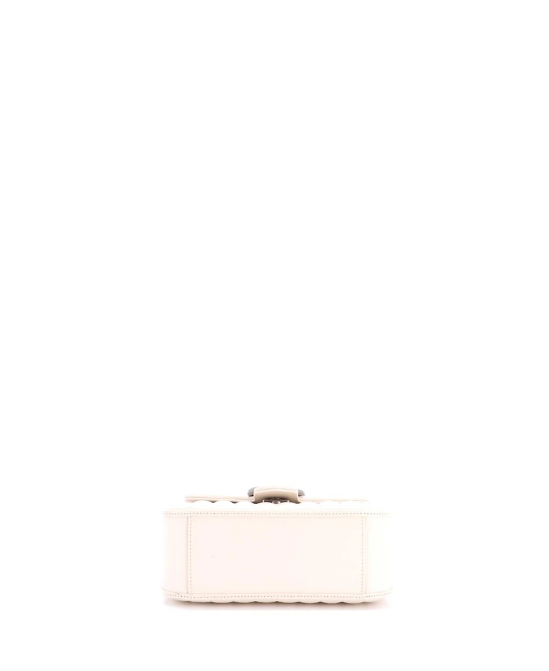 Pre-Owned Gucci Mini Gg Marmont Top Handle Flap Bag Mixed Matelasse Leather