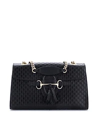 Pre-Owned Gucci Medium Emily Chain Flap Bag Microguccissima Leather