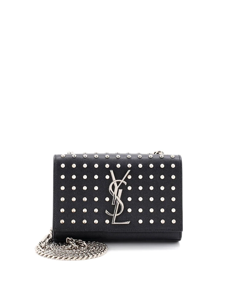 Pre-Owned Saint Laurent Small Classic Monogram Crossbody Bag Studded Leather