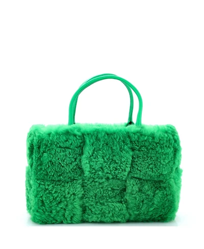Pre-Owned Bottega Veneta Small Arco Tote Intrecciato Shearling