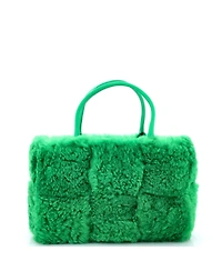 Pre-Owned Bottega Veneta Small Arco Tote Intrecciato Shearling