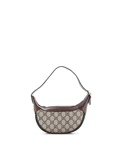Pre-Owned Gucci Mini Ophidia Half Moon Bag Gg Coated Canvas