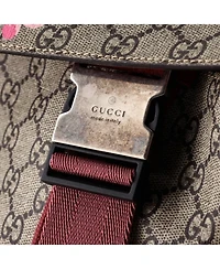 Pre-Owned Gucci Medium Buckle Backpack Blooms Print Gg Coated Canvas