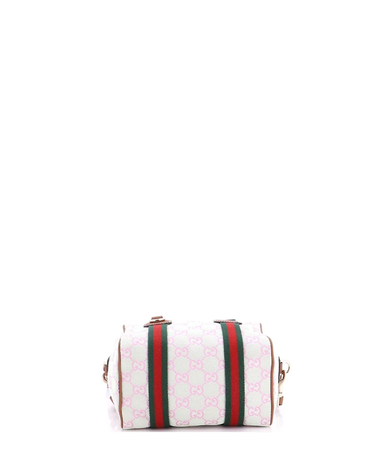 Pre-Owned Gucci Mini Web Boston Bag Gg Canvas