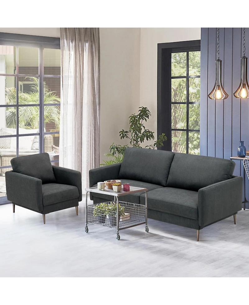 Slickblue 2-Seater Modern Loveseat with Plush Back Cushions
