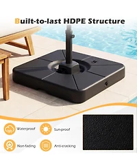 Sugift Cantilever Patio Umbrella Base 220 lb Water and Sand Fillable Weighted Stand
