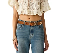 Steve Madden Feathered Edge Stitched Belt