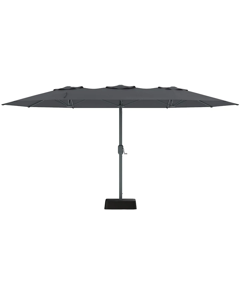homfan 9' x 15' Extra-Wide Outdoor Umbrella with Base