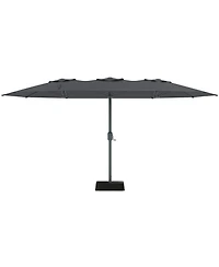 homfan 9' x 15' Extra-Wide Outdoor Umbrella with Base