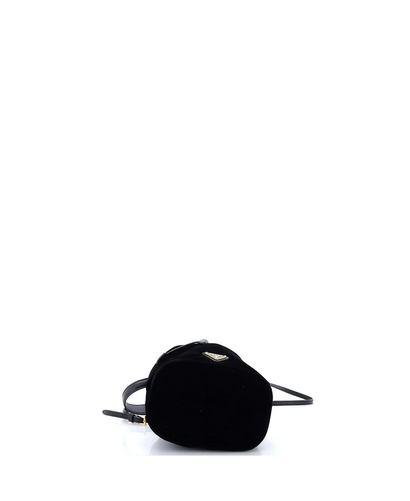 Pre-Owned Prada Mini Top Handle Bucket Bag Velvet