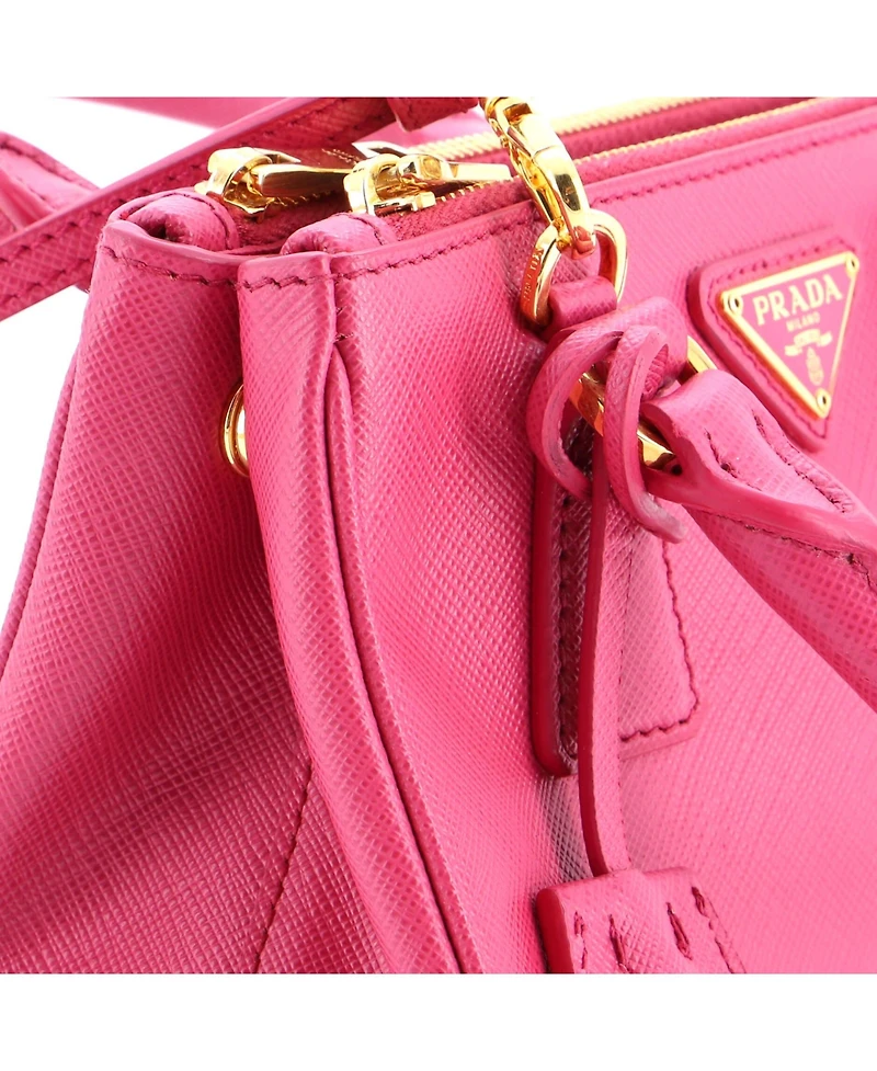 Pre-Owned Prada Mini Galleria Double Zip Tote Saffiano Leather