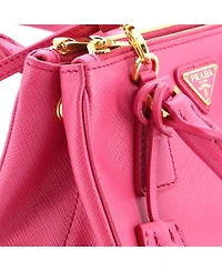 Pre-Owned Prada Mini Galleria Double Zip Tote Saffiano Leather