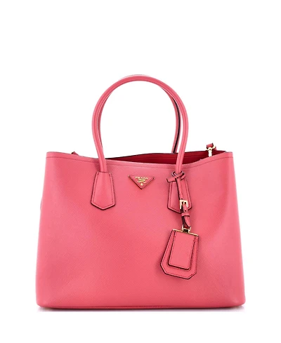 Pre-Owned Prada Medium Cuir Double Tote Saffiano Leather