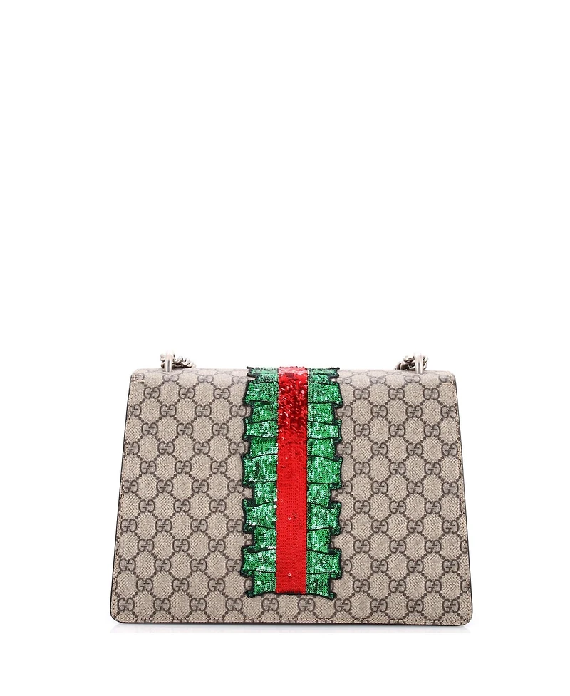 Pre-Owned Gucci Medium Dionysus Bag Embellished Gg Coated Canvas